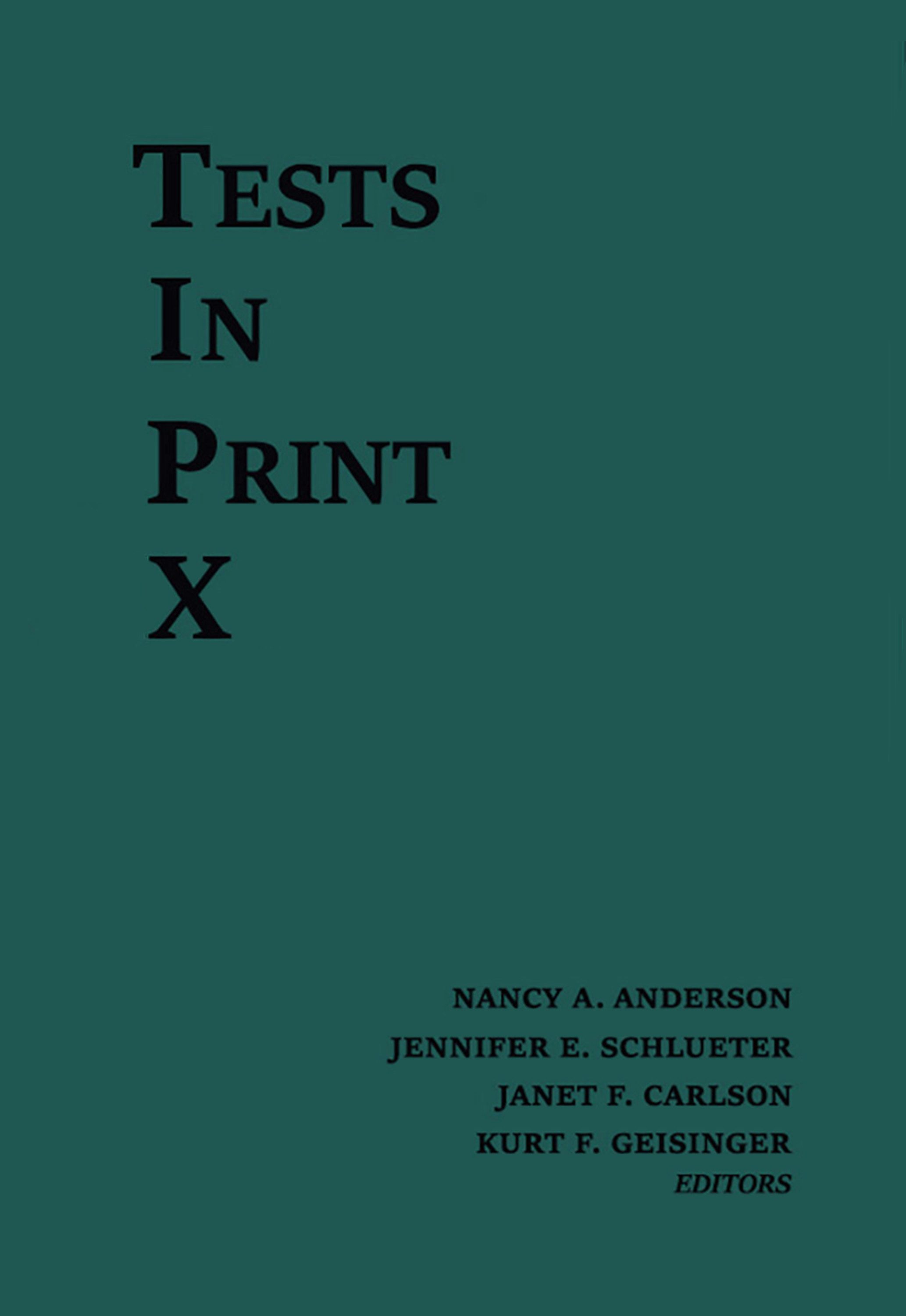 Tests in Print X - Nebraska Press
